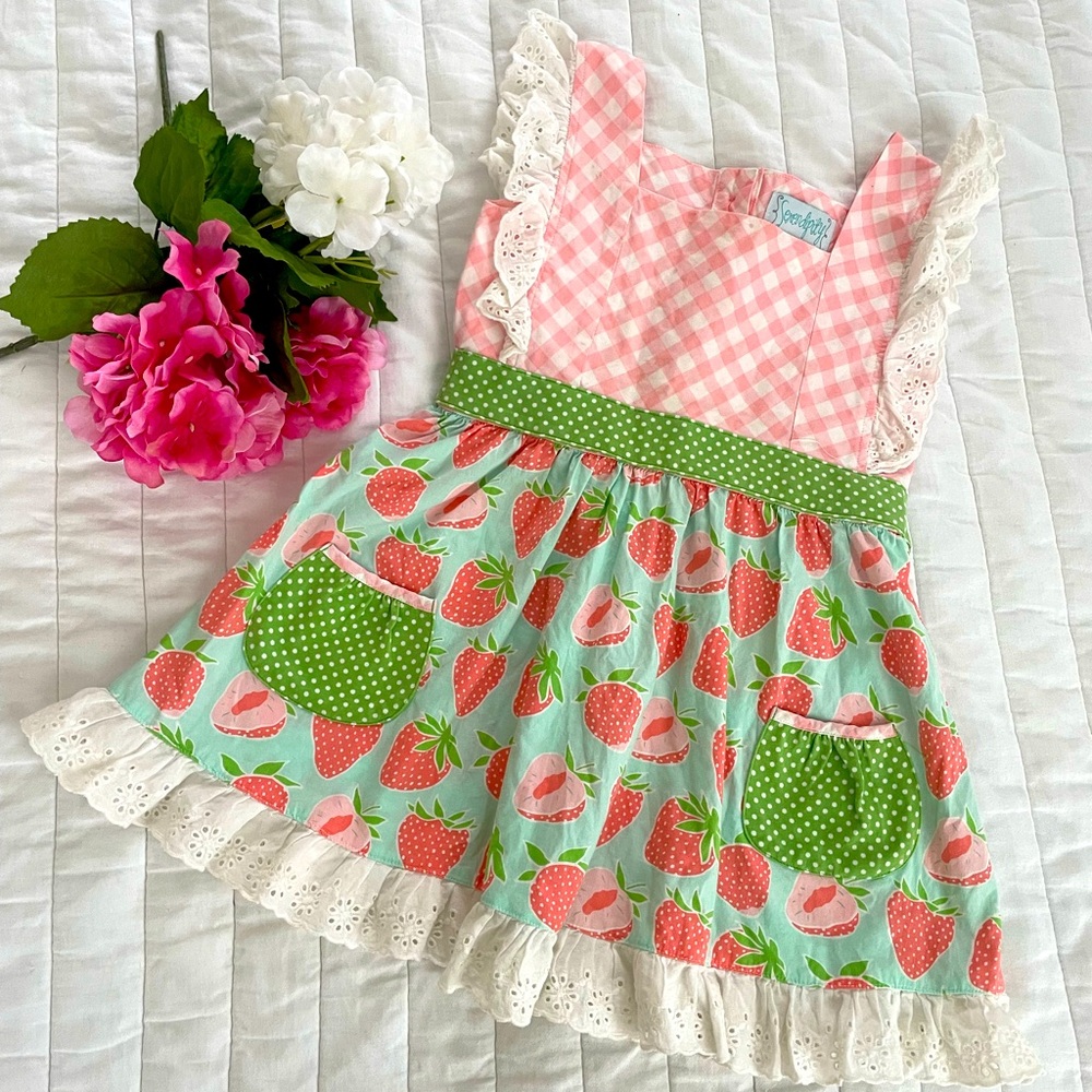 COPY - SERENDIPITY MULTI-COLOR PRINT DRESS WITH EYELET TRIM